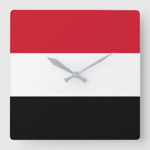 Relógio Quadrado Bandeira de Yemen
