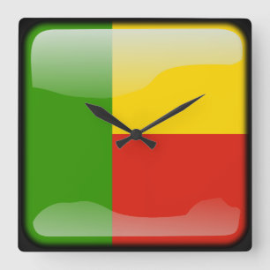 Relógio Quadrado Bandeira do Benim