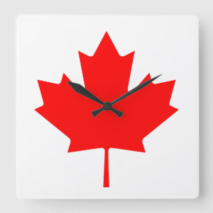Relógio Quadrado Bandeira do Canadá