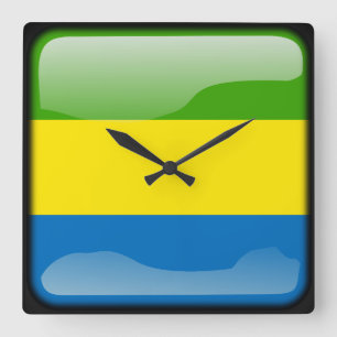 Relógio Quadrado Bandeira do Gabão