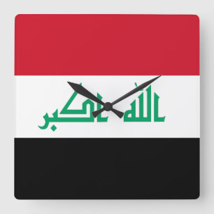 Relógio Quadrado Bandeira do Iraque
