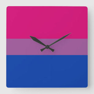 Relógio Quadrado Bandeira do Orgulho Bissexual