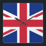 Relógio Quadrado Bandeira do Reino Unido<br><div class="desc">Bandeira do Reino Unido</div>
