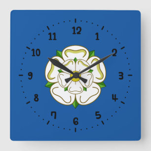 Relógio Quadrado Bandeira do Yorkshire Square Wall Clock