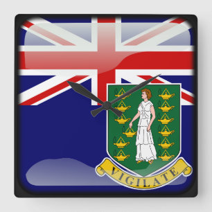 Relógio Quadrado Bandeira dos Virgin Islands