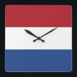 Relógio Quadrado Bandeira Holandesa<br><div class="desc">Bandeira Holandesa</div>