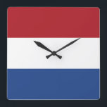 Relógio Quadrado Bandeira Holandesa<br><div class="desc">Bandeira Holandesa</div>