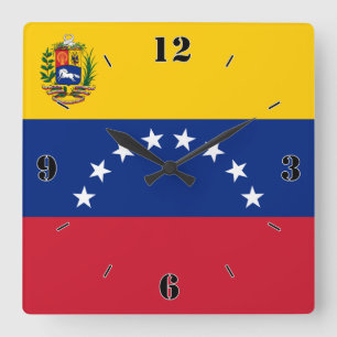 Relógio Quadrado Bandeira Nacional Patriótica da Venezuela
