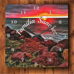 Relógio Quadrado Bandera Rocky Sunset 914<br><div class="desc">Pintura "Bandera Rocky Sunset 914" Coleção É hora de aparecer com um relógio de parede quadrado personalizado. Impresso de forma vibrante com a exibição de mais alta qualidade do design. Peça este relógio de parede quadrado personalizado para sua casa ou dê aos amigos e à família como presente. Personalize na...</div>