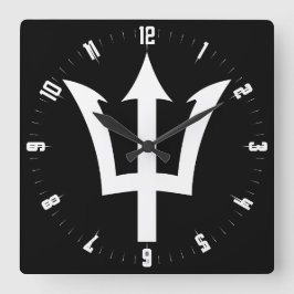 Relógio Quadrado Barbados Trident Square Wall Clock