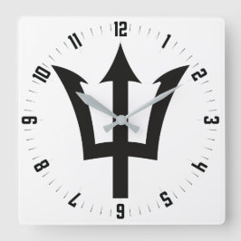 Relógio Quadrado Barbados Trident Square Wall Clock