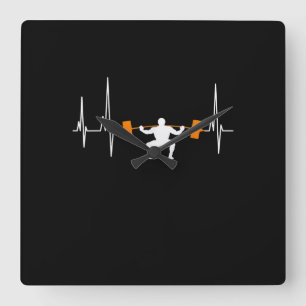 Relógio Quadrado Barbell Weighthing Heartbeat Bodybuilding