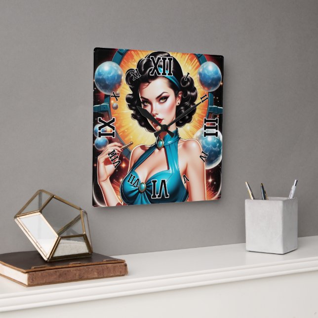 Relógio Quadrado Barbenheimer Retro Fusion Atomic Agence Fashion (Escritório)