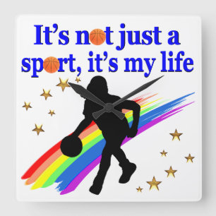 RELÓGIO QUADRADO BASQUETE É MEU DESIGN DE BASQUETEBOL DA VIDA