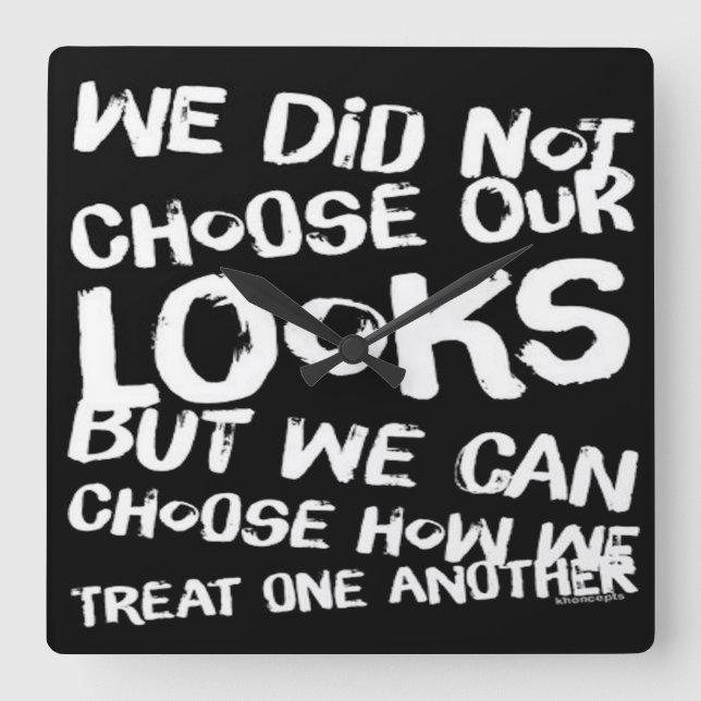 Relógio Quadrado Be Kind to Each Other  (Frente)