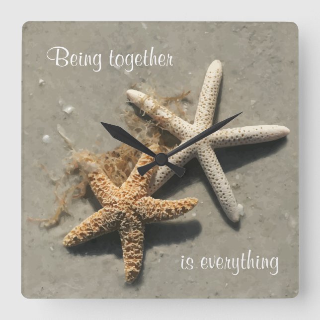 Relógio Quadrado Beach Themed Wall Clocks (Frente)