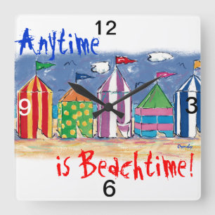 Relógio Quadrado Beach Wall Clock