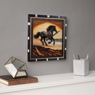 Relógio Quadrado Beachfront Morgan Dash: Arte Charred Queimada