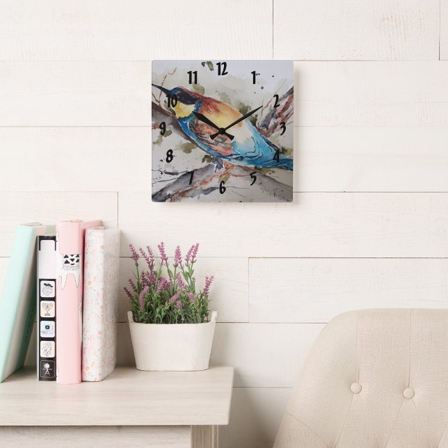 Relógio Quadrado Bebê de cor aquosa (Criador carregado)