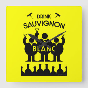 Relógio Quadrado Bebedor de Vinho Sauvignon Blanc