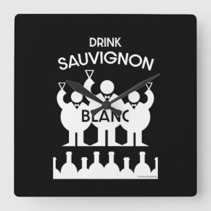 Relógio Quadrado Bebedor de Vinho Sauvignon Blanc