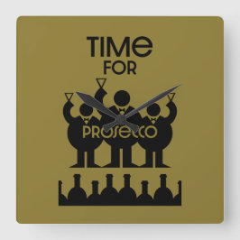 Relógio Quadrado Bebidas De Vinho Prosecco