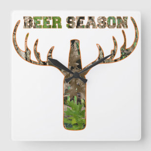 Relógio Quadrado Beer Season Hunting Season Gift For Hunter