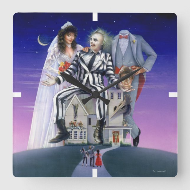 Relógio Quadrado Beetlejuice | Theatrical Poster (Frente)