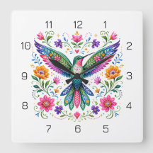 Beija-flor colorido da arte Flok