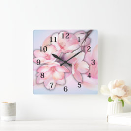 Relógio Quadrado Bela Cherry Blossom Acrywall Clock