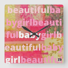 Relógio Quadrado Bela Coleção de Bebê