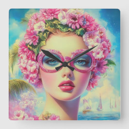 Relógio Quadrado Beleza Tropical Retroativa