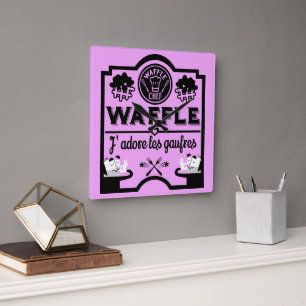 Relógio Quadrado Bélgica Waffles