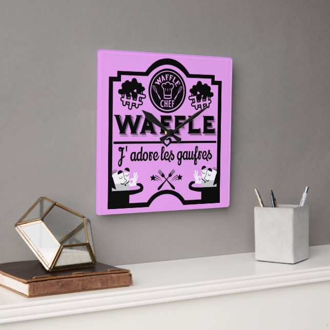 Relógio Quadrado Bélgica Waffles (Escritório)