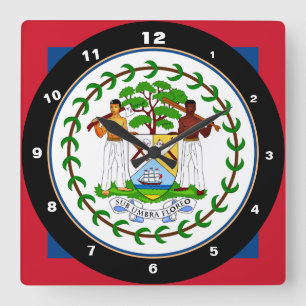 Relógio Quadrado Belize Sinalizador e Belize, moda de tendências/d