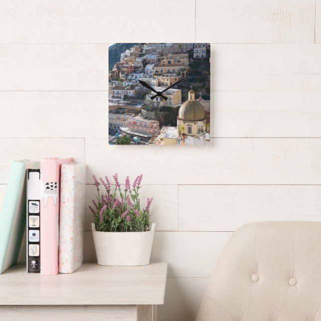 Relógio Quadrado Bellissima Positano 2 (Sala de leitura)