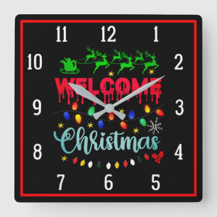 Relógio Quadrado Bem-vindo Natal-81124