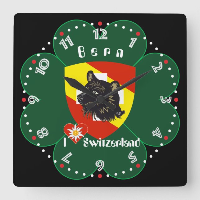 Relógio Quadrado Bern Berna Schweiz Suisse Svizra Uhr (Frente)