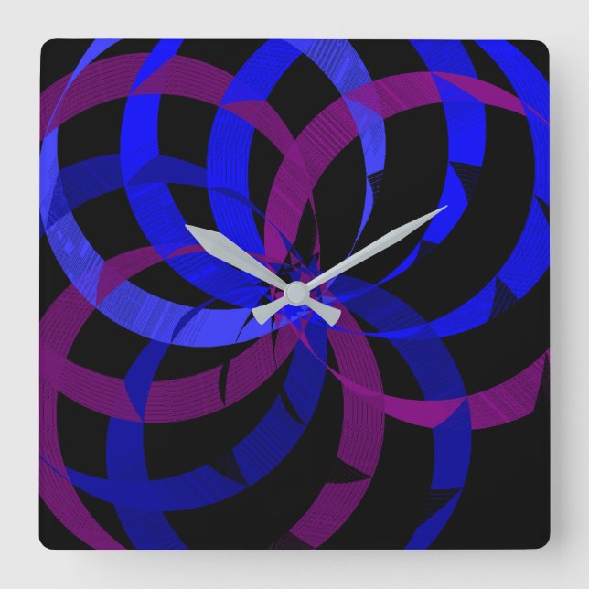 Relógio Quadrado Berry Blend Geometric Wall Clock (Frente)