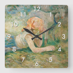 Relógio Quadrado Berthe Morisot - Pastora Reclinada