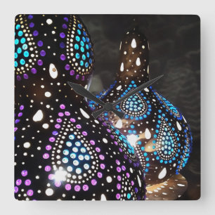 Relógio Quadrado Bespoke Gourd Lanternas Turcas