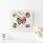 Relógio Quadrado Best Friends 5 Photo Custom Collage Keepsake<br><div class="desc">Celebrate the moments that matter with this custom Best Friends wall clock, designed with a clean, modern layout and a warm neutral palette. The five‑photo collage creates a meaningful focal point, paired with handwritten script names and a “Since 20XX” detail that marks your friendship’s timeline. A thoughtful gift for best...</div>
