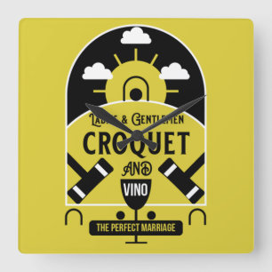 Relógio Quadrado Best Funny Croquet Game