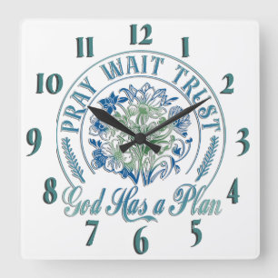 Relógio Quadrado Bíblia Cristã Inspiradora Verso