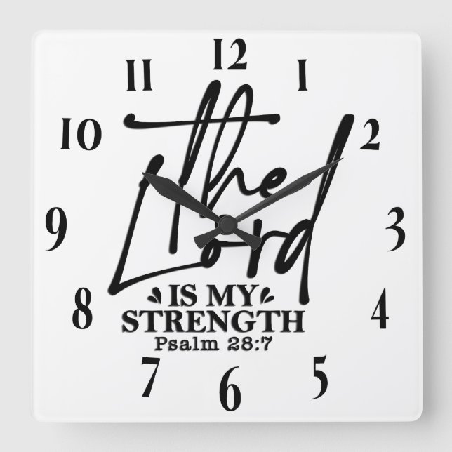 Relógio Quadrado Bíblia Cristã Inspiradora Verso (Frente)