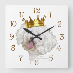 Relógio Quadrado Bichon Frise King