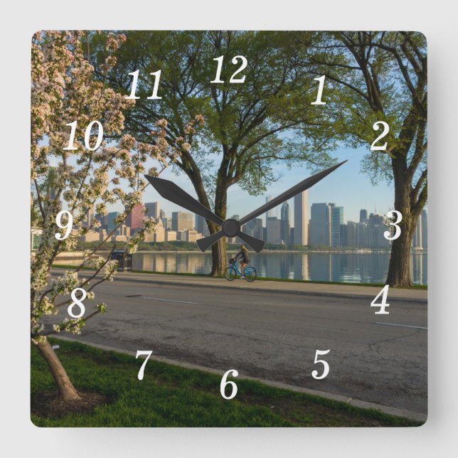 Relógio Quadrado Bicicleta Abaixo Muro de Solidariedade (Frente)