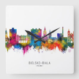 Relógio Quadrado Bielsko-Biala Poland Skyline