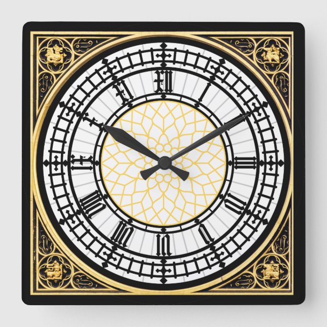 Relógio Quadrado Big Ben Square Wall Clock (Frente)