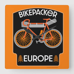 Relógio Quadrado Bikepacking Europe